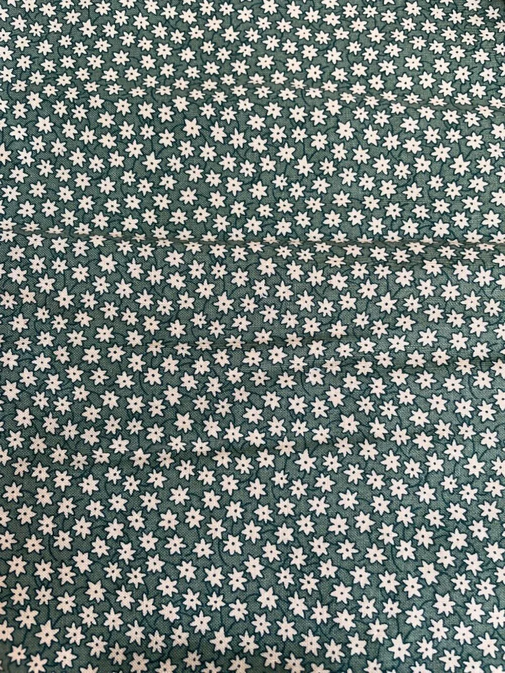 (2pc) 42x18” Green Tan Floral 100% Cotton Fabric Remnants